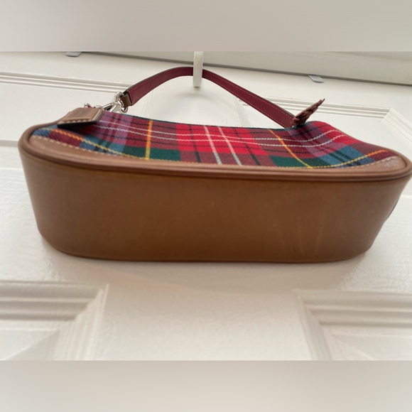 Coach Tartan Plaid Mini Shoulder Bag with Brown Leather Trim - Picture 3 of 9